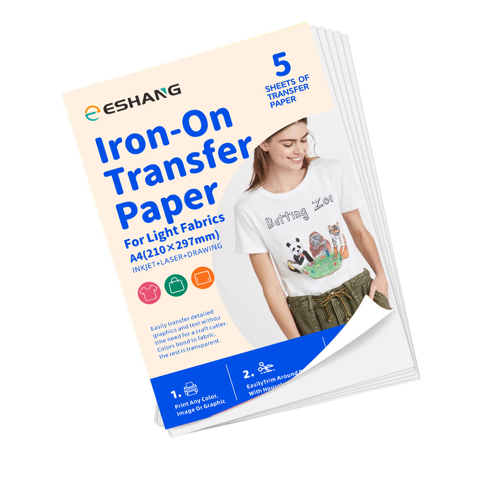 Printable Heat Transfer Vinyl - 5 листов термопереносной бумаги формата А4